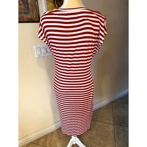 Liz Claiborne Red White Stripe Sheath Dress Women' - Picture 3 of 7